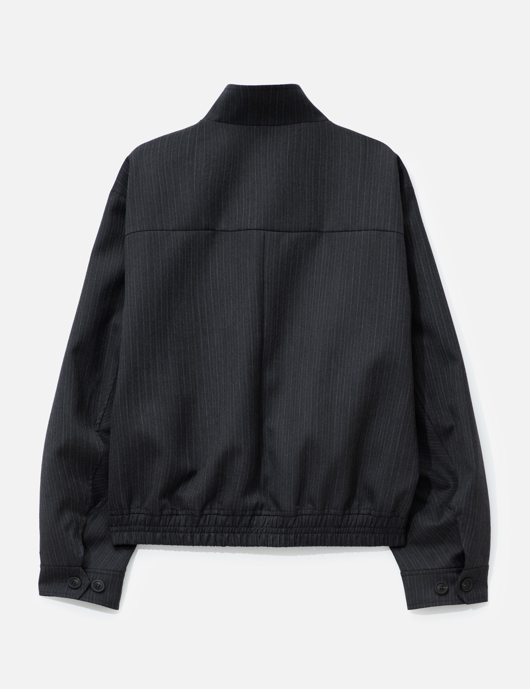 Striped Wool Blend Harrington Jacket view 17