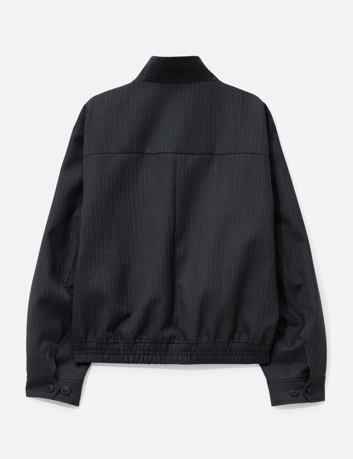 Striped Wool Blend Harrington Jacket