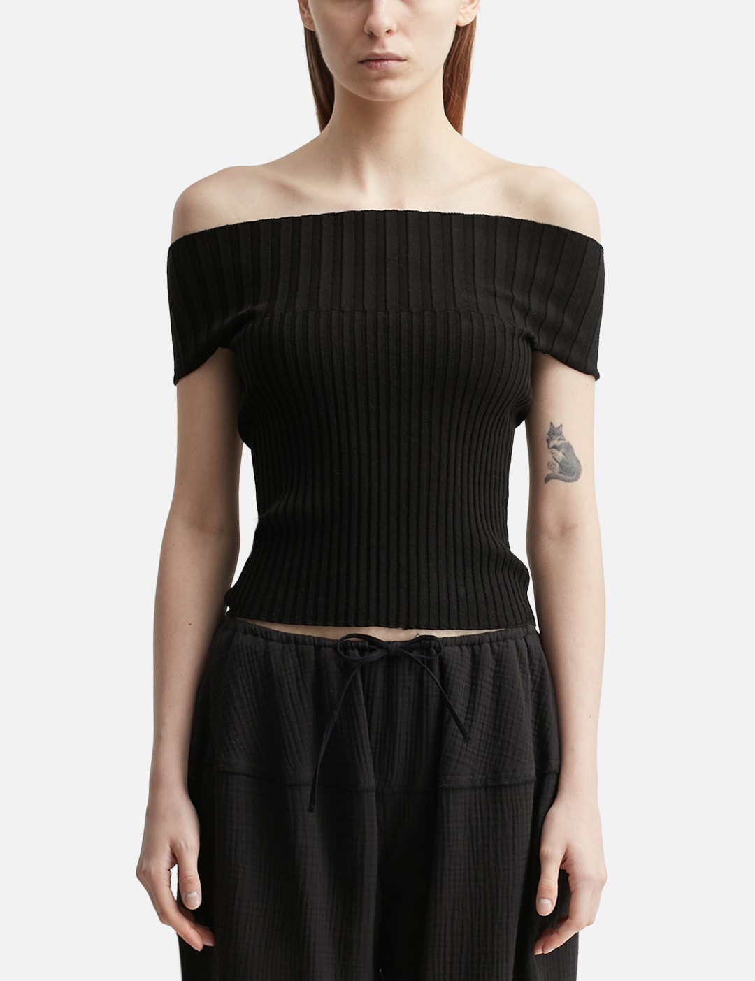 Off Shoulder Rib Top view 11