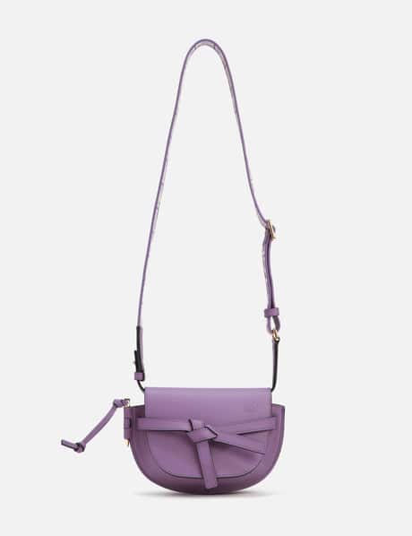 Gate Dual Mini Leather Shoulder Bag in Pink - Loewe