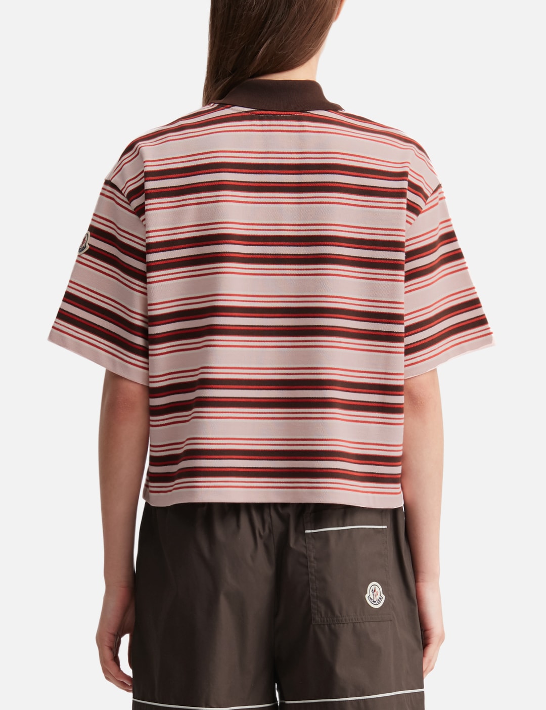 Cropped Striped Cotton Polo Shirt view 13