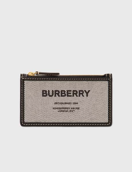Burberry Horseferry Print Canvas and Leather Zip Card Case
