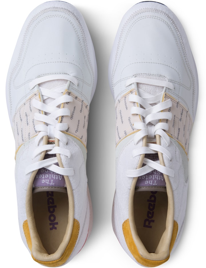 GARBSTORE x Reebok White/Jadite/Coral Classic Leather 6000 Sneakers Placeholder Image