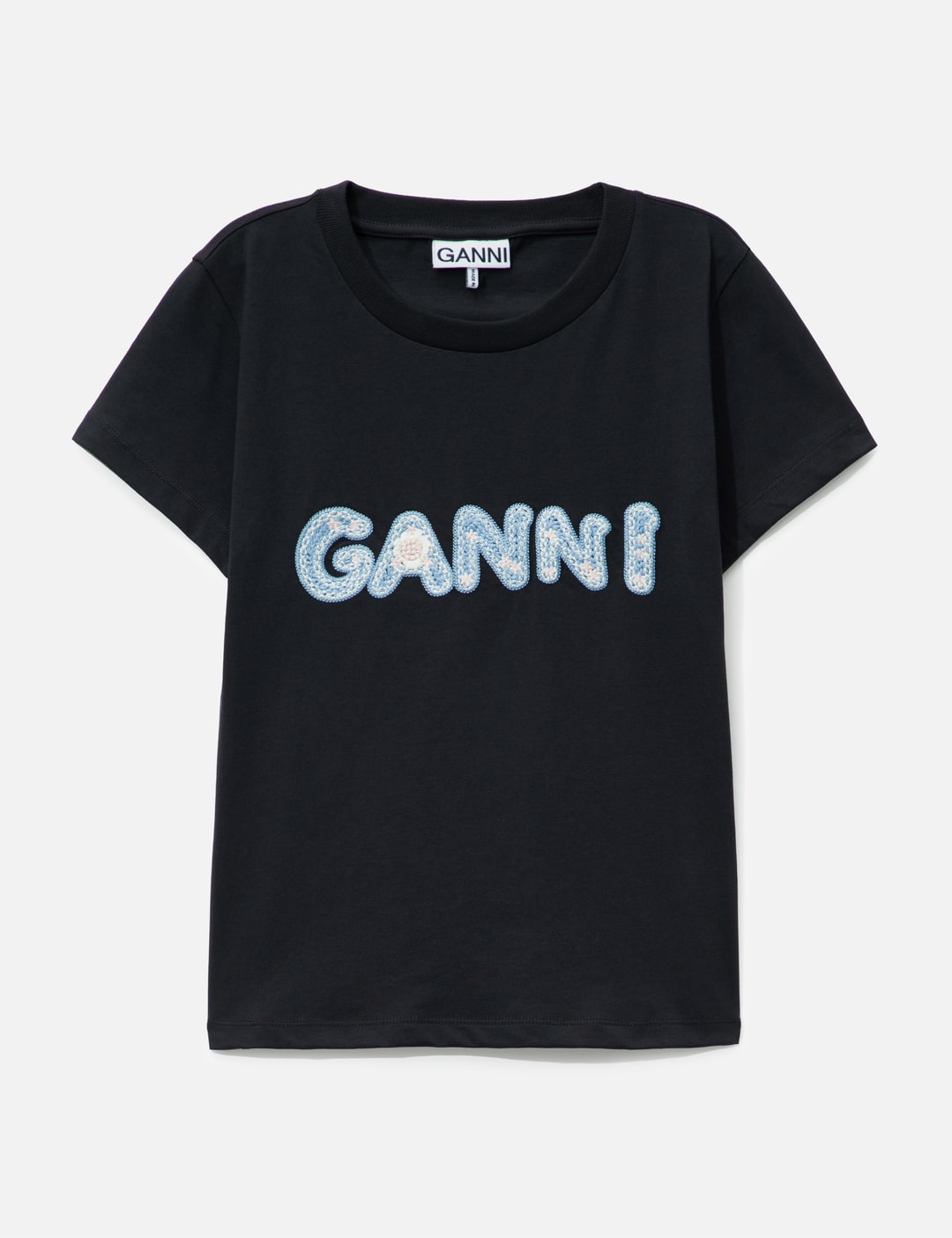 Ganni Logo Embroidery Baby Fit T-Shirt
