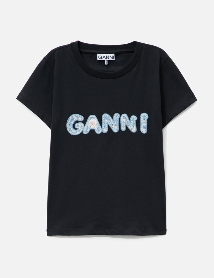 Ganni Ganni Logo Embroidery Baby Fit T-Shirt