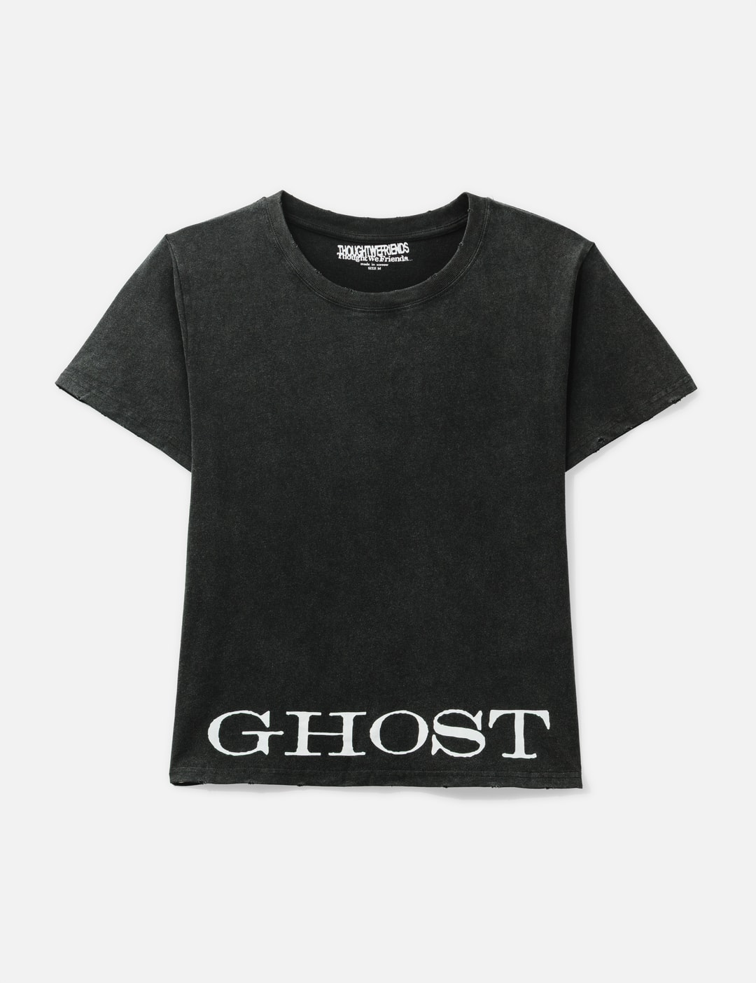 "Caspian" Ghost Fitted T-Shirt In Washed Black view 7