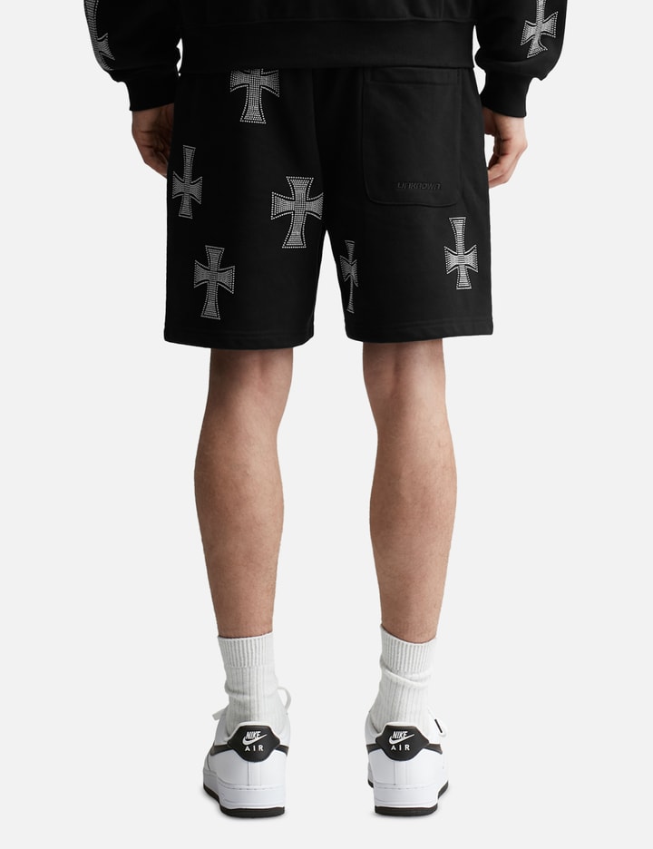 Black / White Cross Rhinestone Shorts Placeholder Image