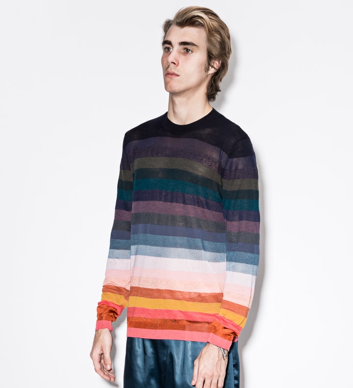 Rainbow Stripe Linen And Silk-Blend Sweater Placeholder Image