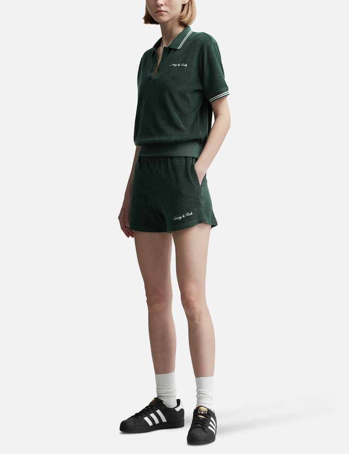 Shop Sporty &amp; Rich Syracuse Terry Polo In Green