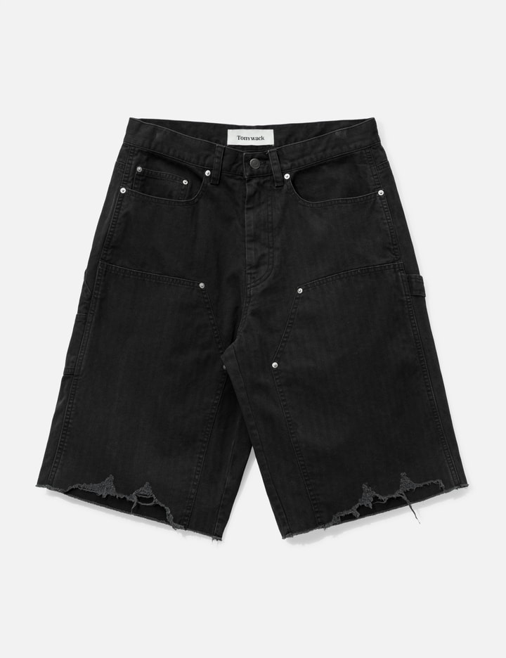 Tonywack Hand Distressed HBT Double Knee Shorts