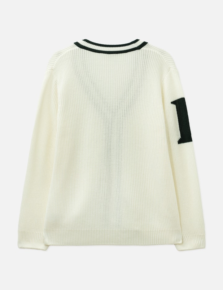 Lacoste Badge Accent Wool Blend Golf Cardigan