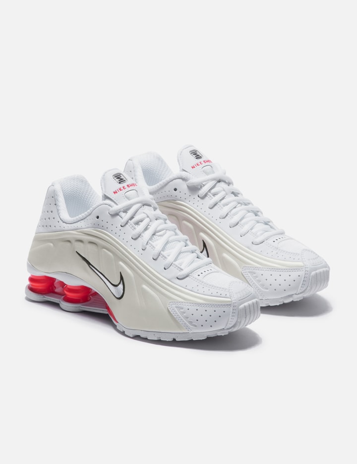 Nike Shox R4 Rubber-trimmed Shell Sneakers In White