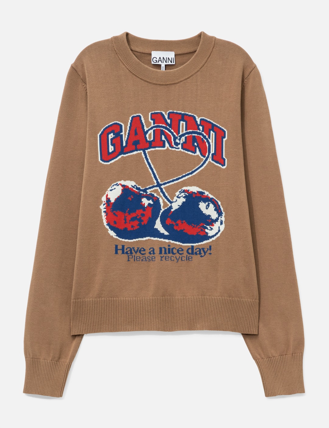 Fine Cotton Graphic Sweater Cherry view 7