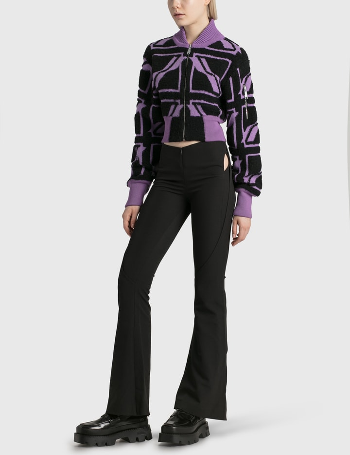 Pile Knit Crop Bomber Jacket Placeholder Image