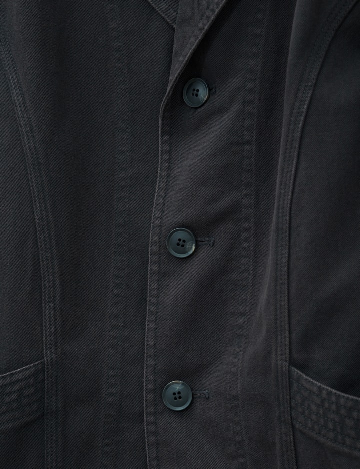 AJOBYAJO Washed Curved Seam Cotton Blazer
