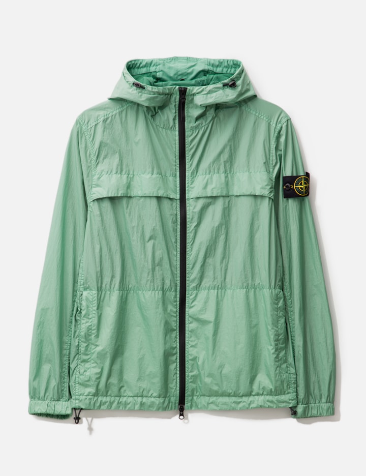 Shop Stone Island Garment Dyed Crinkle Reps R-ny Overshirt In Green