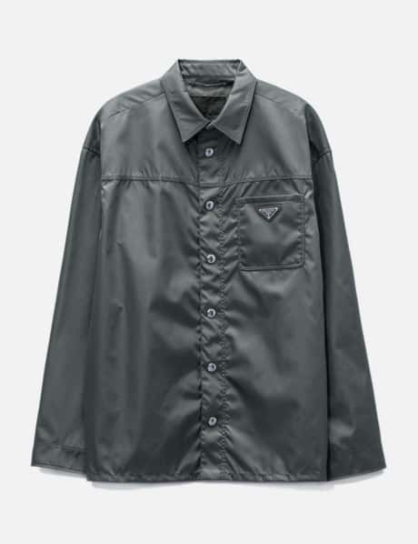 Prada Re-Nylon Triangle Logo Shirt Jacket