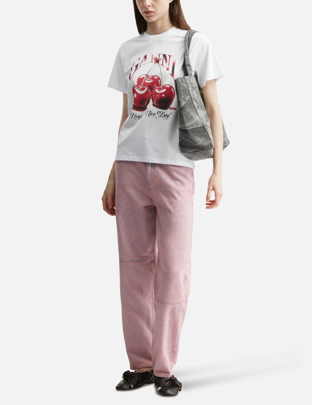 Basic Jersey Cherry Relaxed T-Shirt view 15
