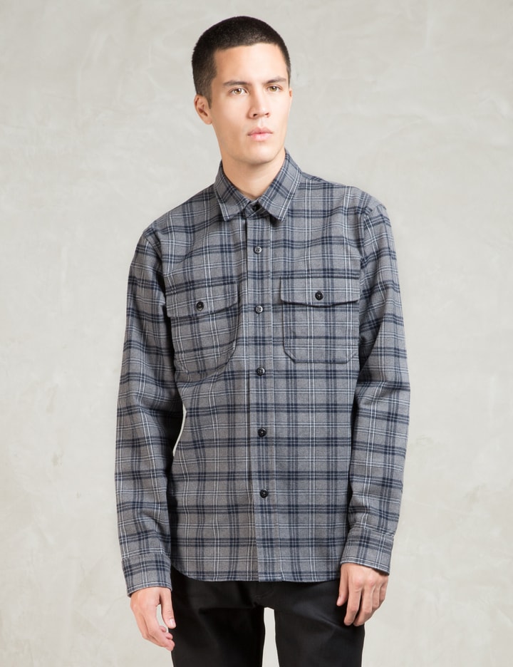 Grey Brushed Flannel Uniform Shirt Placeholder Image