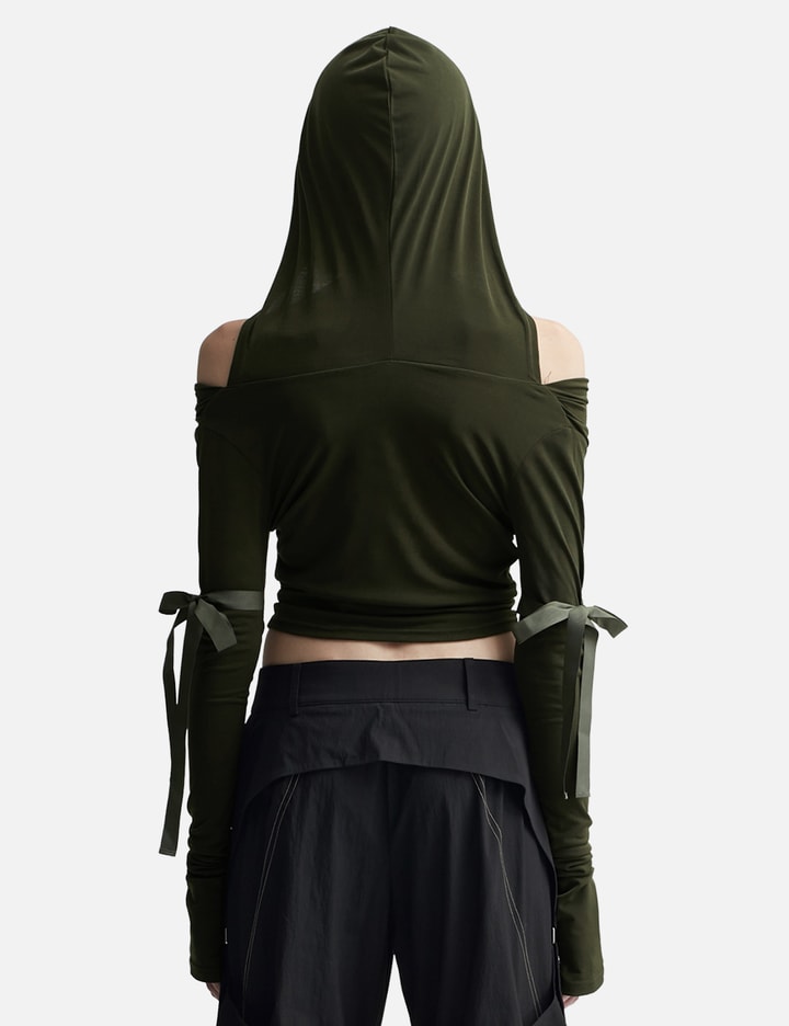 HOODIE RIBBON DRAPE TOP Placeholder Image