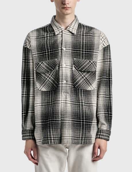Cootie Productions - Ombre Check Open Collar Pullover Shirt | HBX 