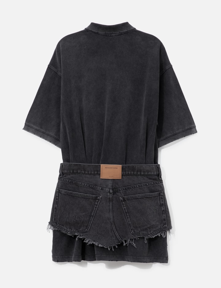 알렉산더왕 Layered Polo Mini Dress With Reconstructed Denim Skirt