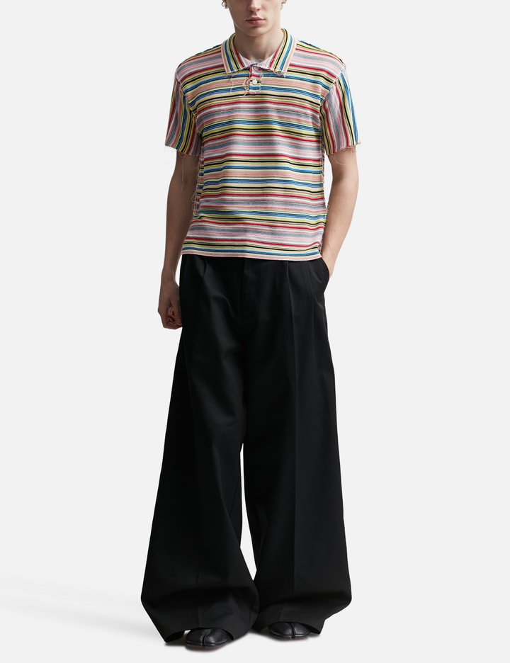 Stripe Knit Polo Shirt Placeholder Image