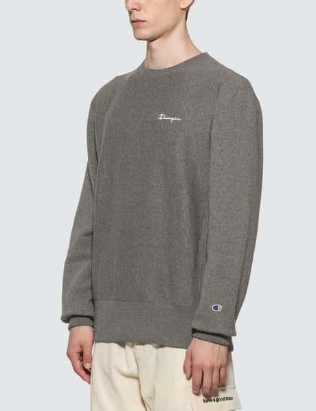 Champion Reverse Weave Small Script Crewneck Sweatshirt HBX