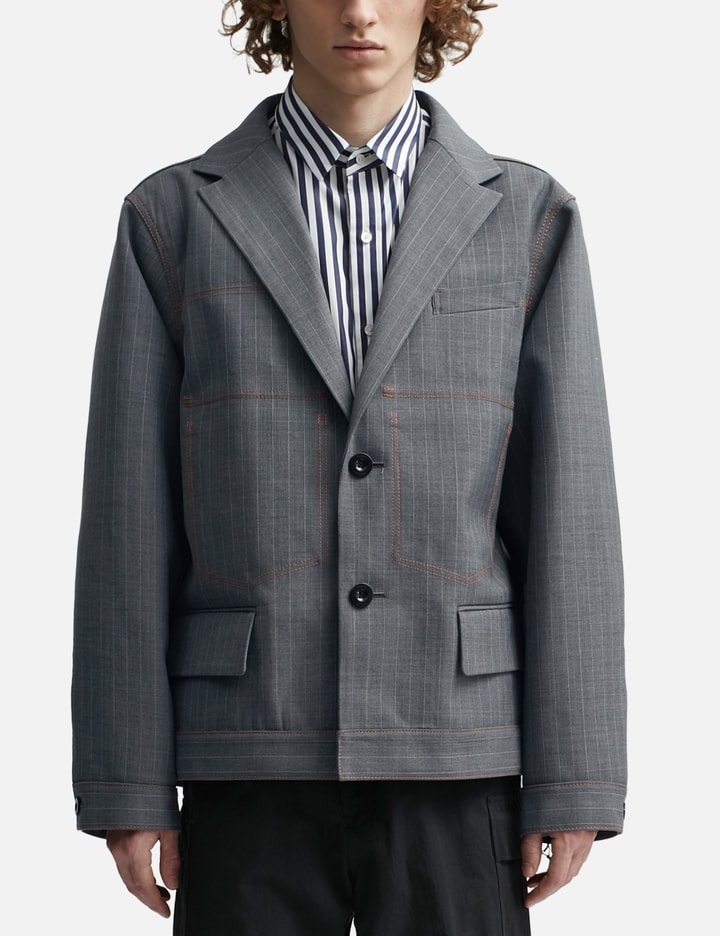 Shop Sacai Chalk Stripe Jacket