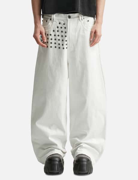 "Devlin" Studded Waxed Baggy Denims view 11