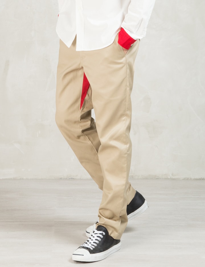Beige /Red Chino Pants Placeholder Image