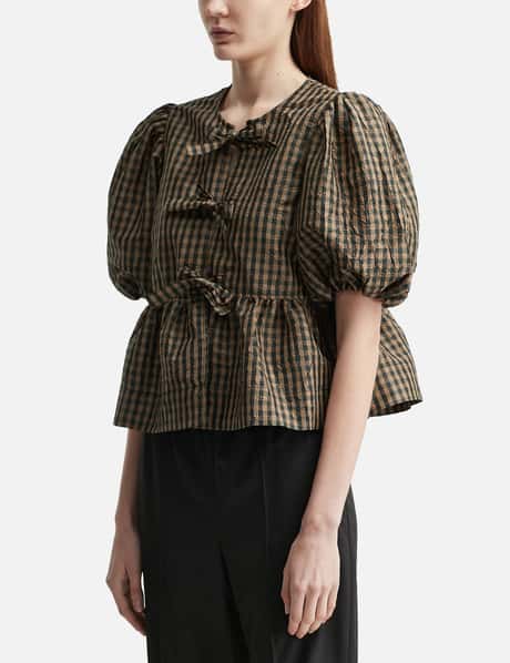 Crinkled Check Blouse view 7