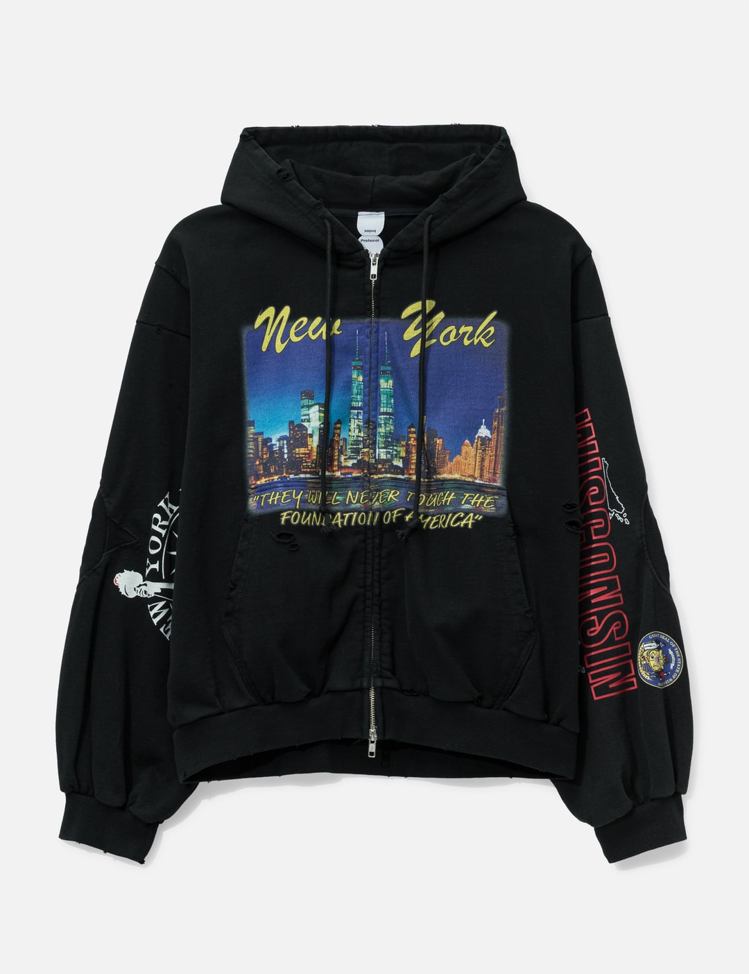 Reconstructed Sweatshirts Zip Hoodie view 10