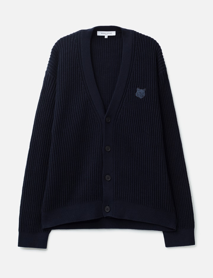 Maison Kitsuné Fox Head Cotton Ribbed Cardigan