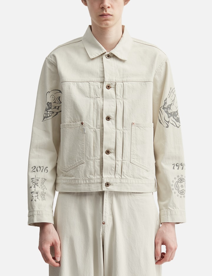 SUGARHILL Tattoo Flash Print Pocket Denim Jacket