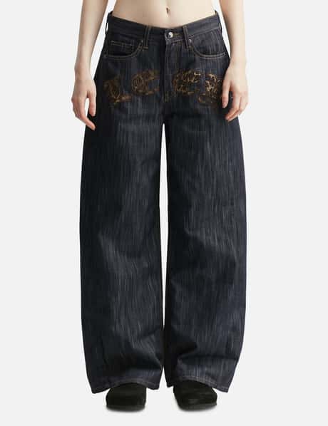 YEEL Leopard Applique Wide Pants