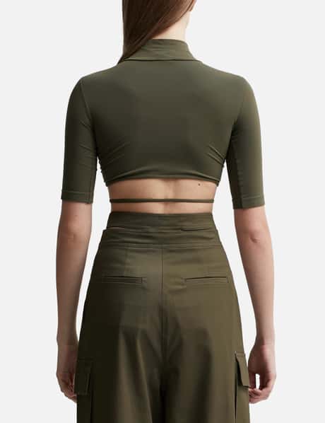 SCULPTING JERSEY CUT-OUT TOP view 9
