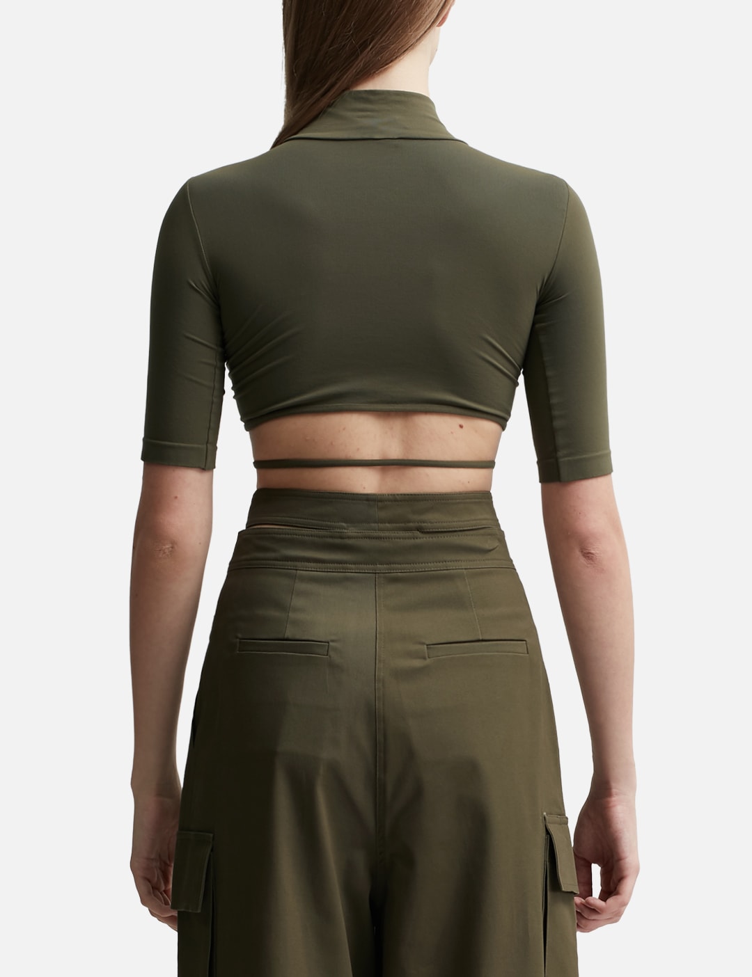 SCULPTING JERSEY CUT-OUT TOP view 10