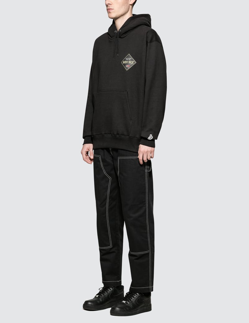 #FR2◆GO!!-SEX/パーカー/M/コットン/BLK//使用感有/色褪せ有 FR2(エフアールツー) ⁄ パーカー⁄M⁄コットン⁄GO-SEX⁄シミ有 | 古着の