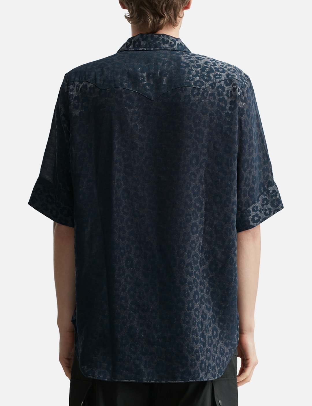 Short Sleeves Western Shirt - Rayon Leopard Jacquard view 13