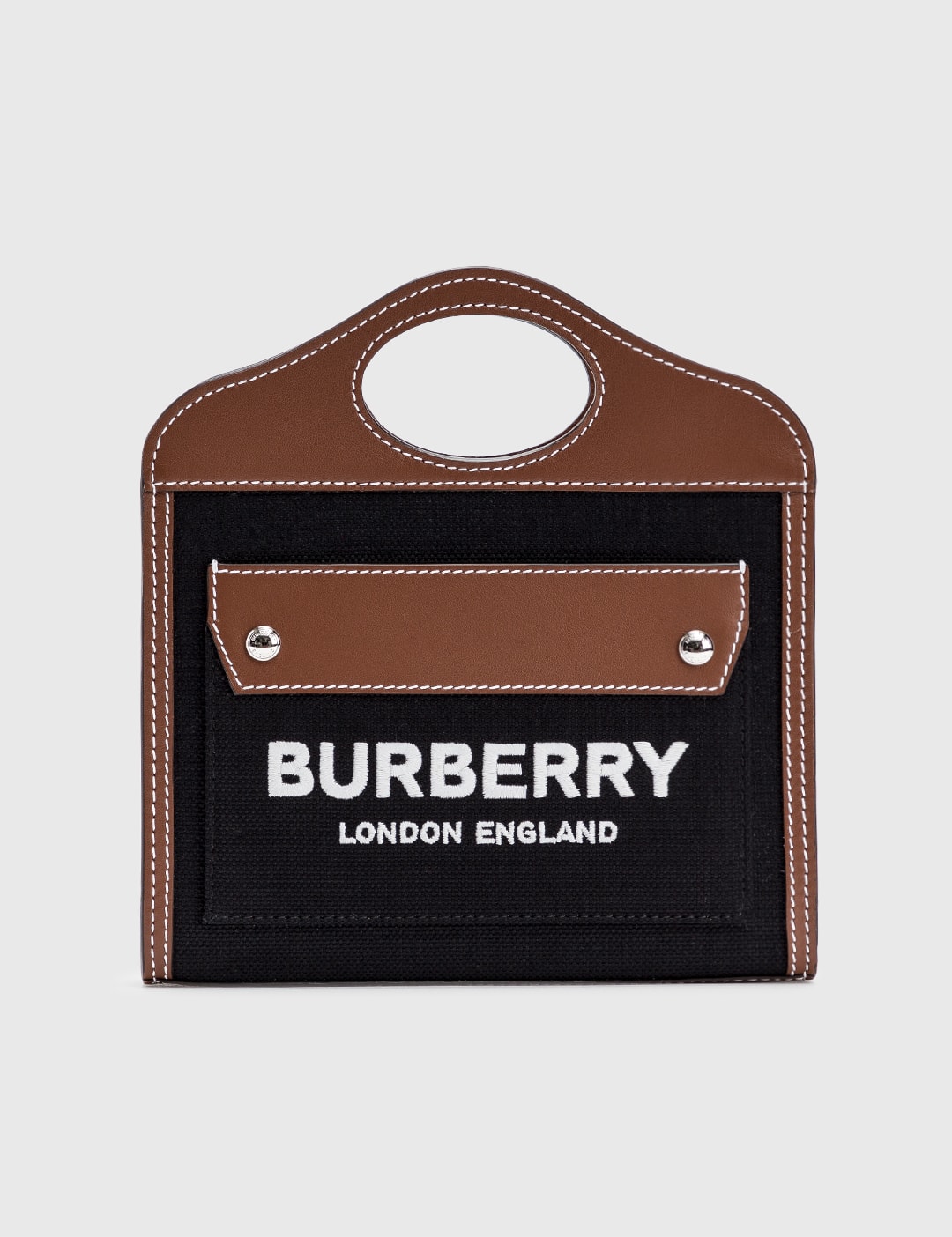 Burberry - Mini Horseferry Linen Cotton Canvas Pocket Bag  HBX - Globally  Curated Fashion and Lifestyle by Hypebeast