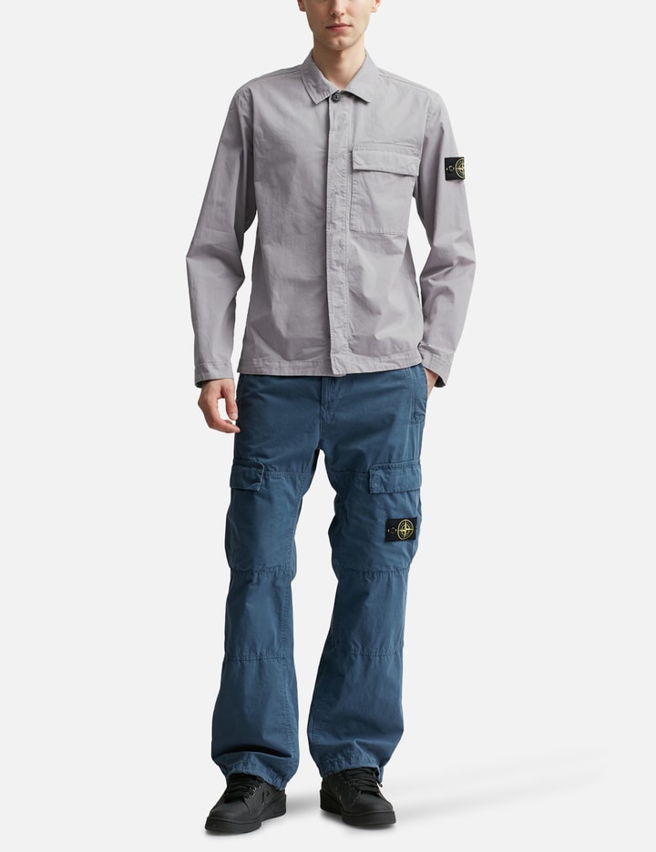 Shop Stone Island Supima® Cotton Twill Stretch-tc Regular Fit Overshirt In Grey