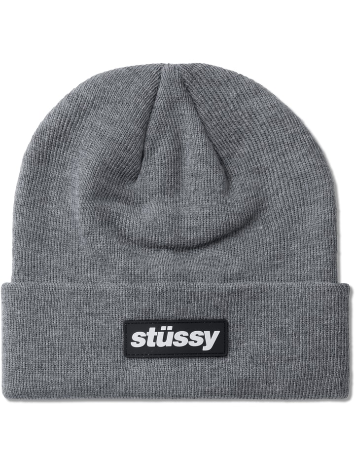 Grey Stussy Rubber Patch Beanie Placeholder Image