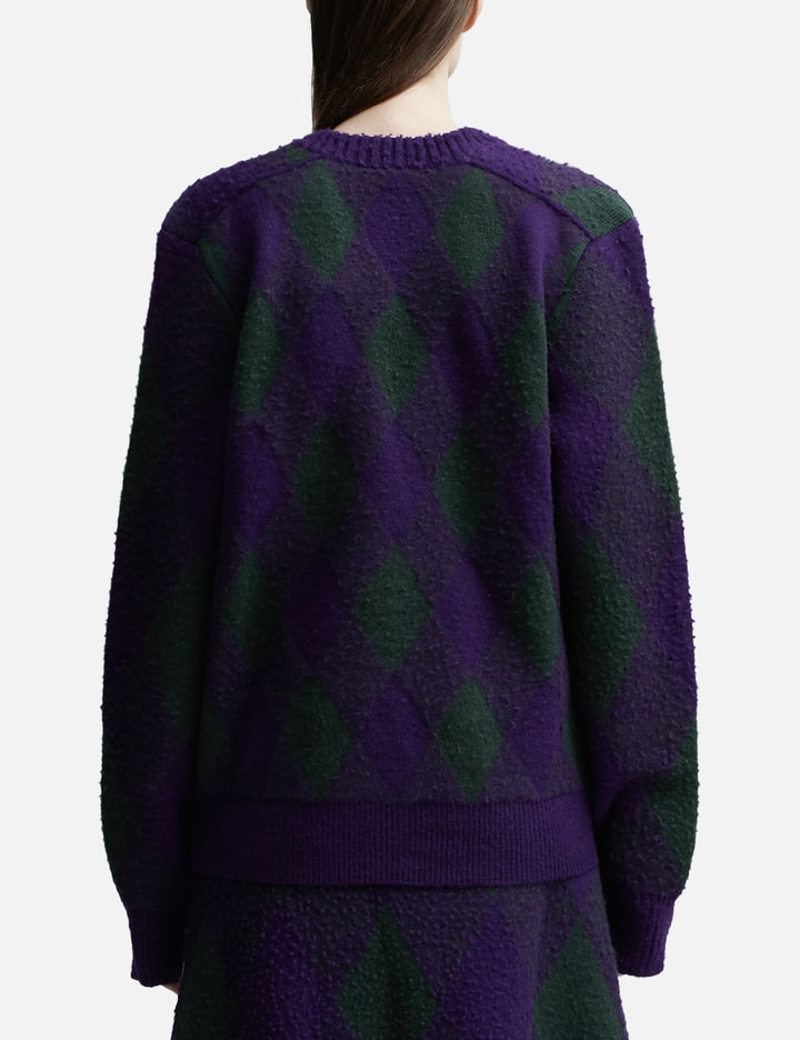 Shop Burberry Argyle Wool Cardigan In Multicolor