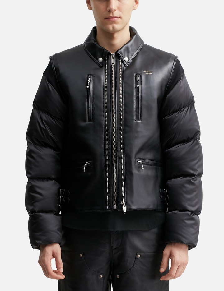 Undercover Up2e4207 Hybrid Biker Jacket In Multi
