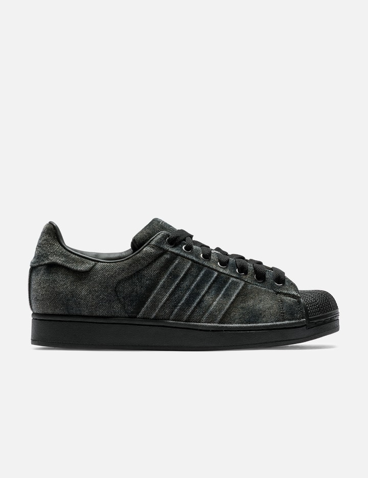 adidas Originals Superstar II Prem - Washed black denim low-top with embossed 3-Stripes | HBX adidas Originals Superstar II Prem - Washed black denim low-top with embossed 3-Stripes | HBX
