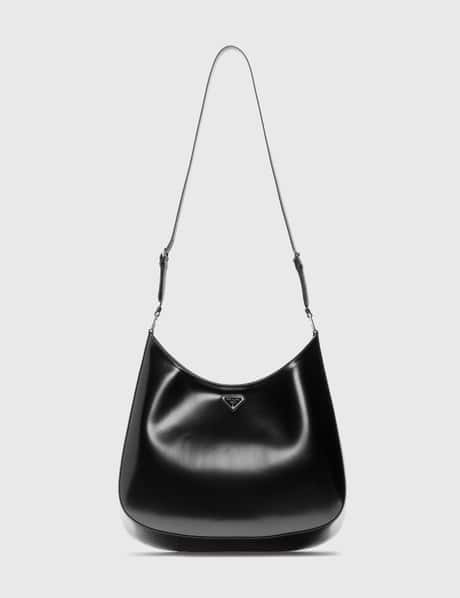 Prada - Cleo Brushed Leather Shoulder Bag With Flap  HBX - Globally  Curated Fashion and Lifestyle by Hypebeast