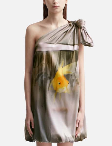 JW Anderson 프린트 원 숄더 노트 드레스