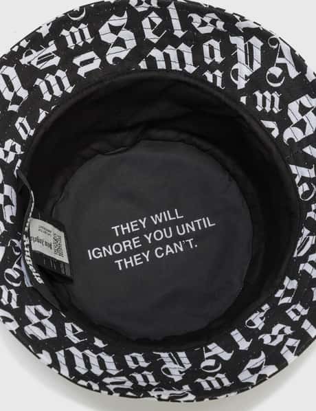 Palm Angels Black and White Monogram Bucket Hat Buy Palm Angels Monogram Bucket Hat  main image 2
