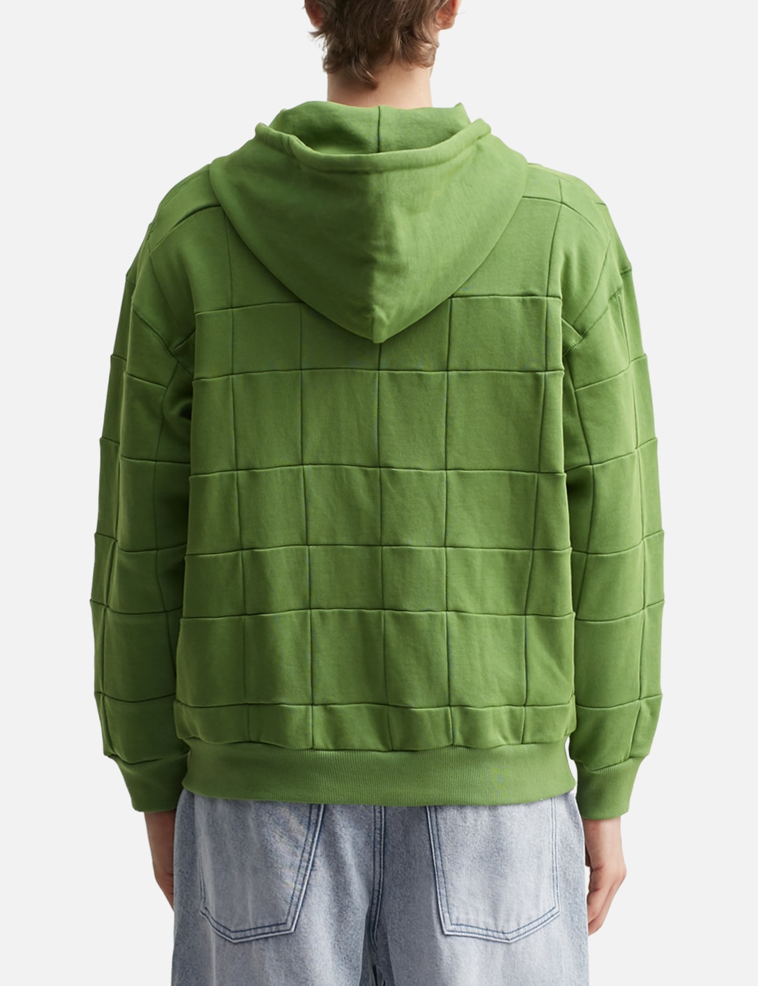 Green Patchwork Zip Up Hoodie view 14